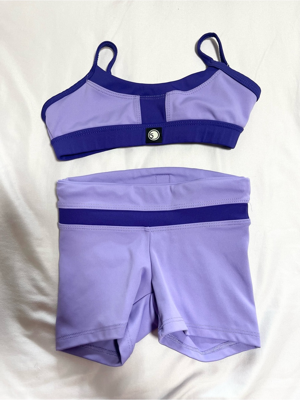Five Dancewear matching purple set